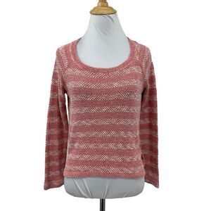 Splendid Sweater Womens Extra Small Dusty Rose Sierra Striped Knit Raglan Boxy